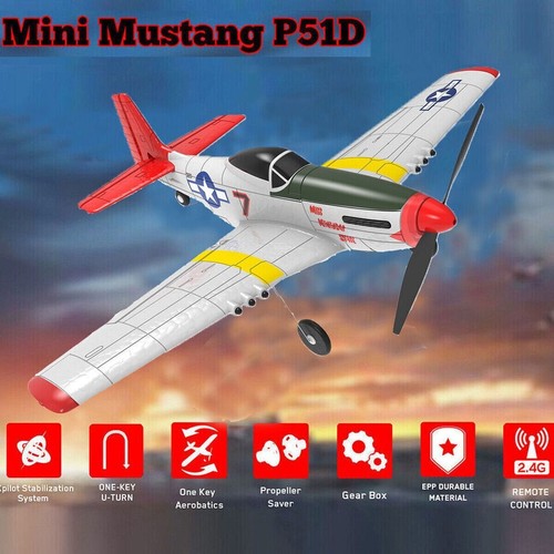 Volantexrc Mustang P51 4CH Fighter RC Airplane 6-Axis Gyro Aerobatic Plane Toy - Picture 2 of 11