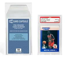 50 Count Graded Card Sleeves Exact Fit for PSA Slabs Resealable Sleeves Bags.