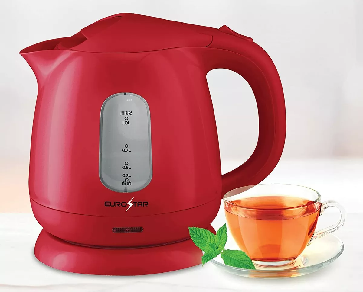 EUROSTAR EKP101RD 1.0L Plastic Electric Kettle, (RED)