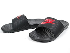 nike benassi red and black
