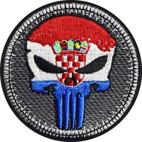 Biker Patches AufnäHer Kroatien Biker Punisher Patch Zum AufbüGeln 75X75Mm