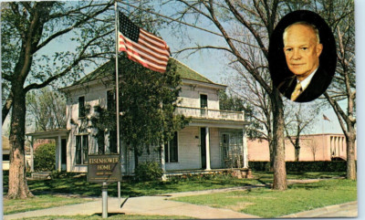 Vintage Postcard Eisenhower Home and Museum Abilene Kansas 1973 5.5x3.5 In