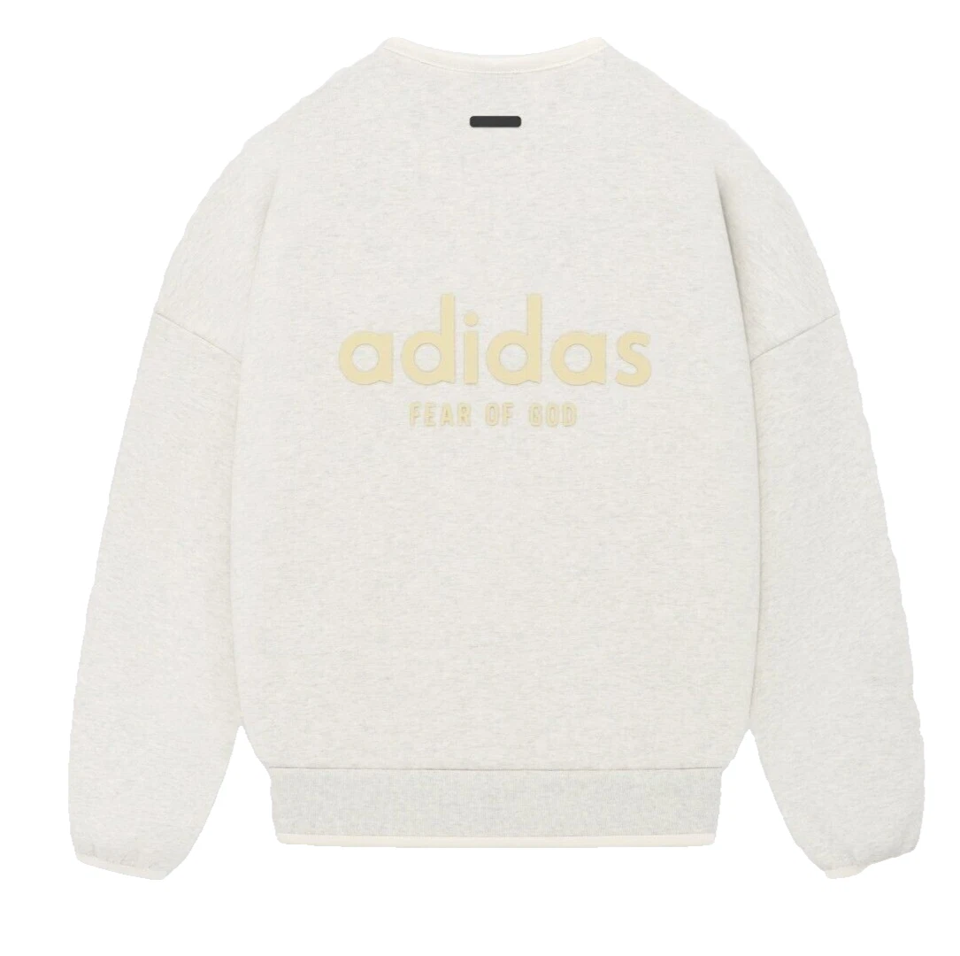 Adidas x Fear of God Athletics maglione girocollo farina d'avena felpa oversize NUOVO