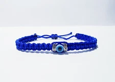 Evil Eye Amulet & Good Luck blue String Braided Bracelet -Evil Eye Protection
