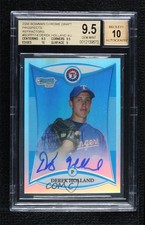 2008 Bowman Draft Prospects Chrome Refractor /500 Derek Holland BGS 9.5 Auto e8i