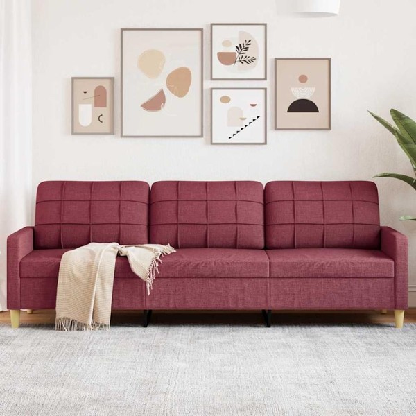 3-Sitzer-Sofa Weinrot 210 Cm Stoff-image