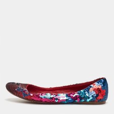 Miu Miu Size 39 Multicolor Sequins Ballet Flats