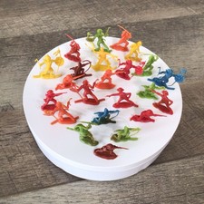 Vintage 23 Miniature Plastic Cowboy and Indian Figures Made in Hong Kong
