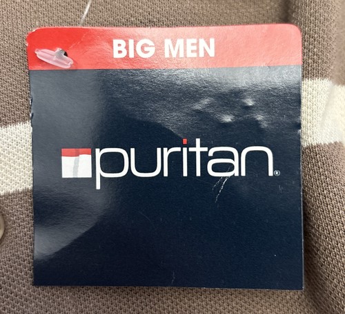 NUEVO CON ETIQUETAS Puritan XXXL (3XL 54/56) L/X Polo Bolsillo Rayas Informal Marrón 1039 - Imagen 4 de 6