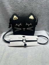 Cat Head Purse Cat Chocker Necklace With Bell New 