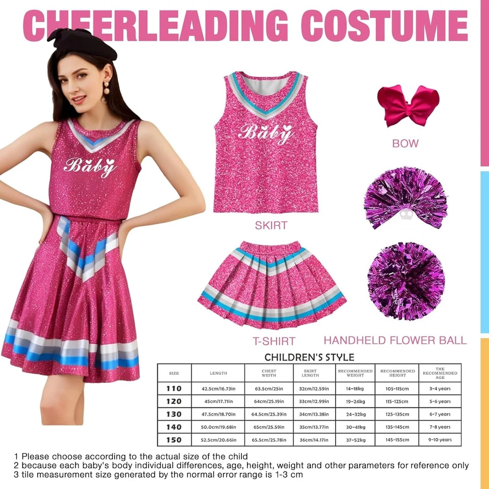 Ladies Glee Cheerleader School Girl Fancy Dress Uniform Party CostumeOutfit gift - Image 2 of 4