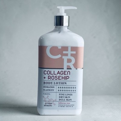 NEW Soft Moment Home & Body Company Collagen Rosehip Hibiscus Rose Lotion 24.5oz