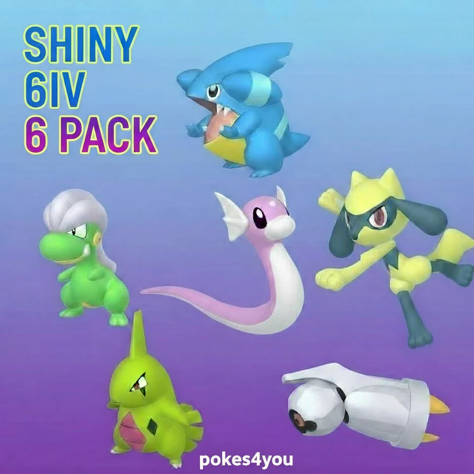 Pokémon Legends ZA Shiny 6IV Alpha Gible Beldum Dratini Larvitar Riolu Bagon Set