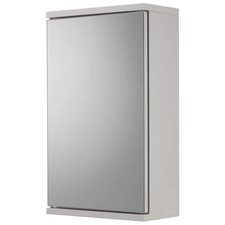 Croydex Corner Bathroom Cabinet MDF Carcass Mirrored Door Magnetic Catch + Shelf