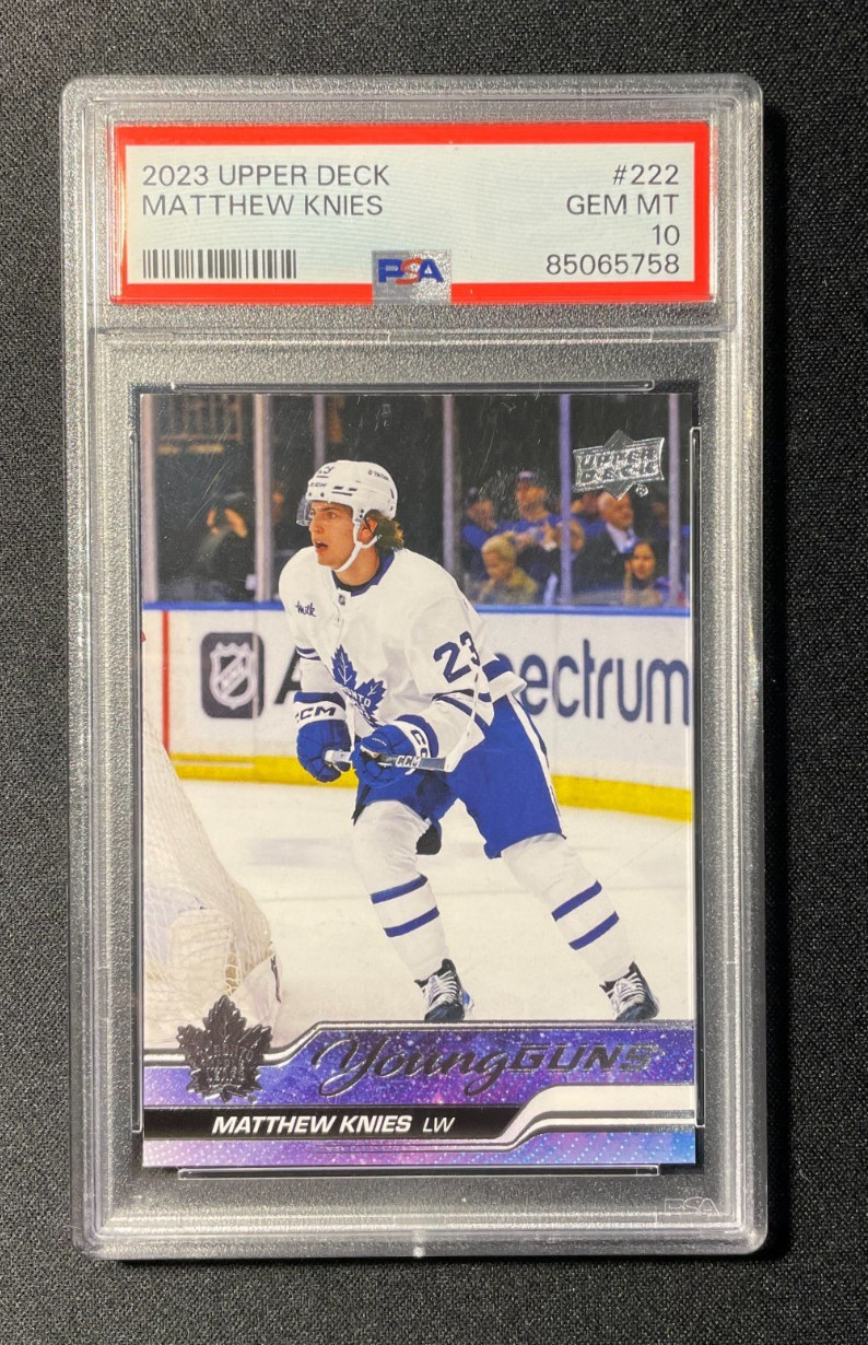 Matthew Knies 2023-24 Upper Deck Series 1 Young Guns Rookie YG RC #222 PSA10