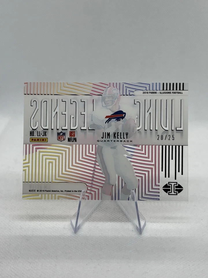 2019 Panini Illusions Jim Kelly #LL-JK - Living Legends Black Parallel /25 Bills - Image 2 of 2