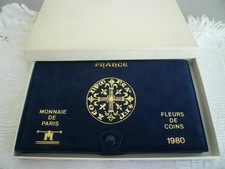 COFFRET PIECES MONNAIE DE PARIS FLEURS DE COINS 1980