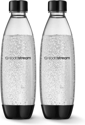 Sodastream 1L Twin Pack Carbonated Water Dishwasher 2 Black Reusable Plastic