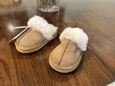 UGG Suede Booties with Faux Fur Trim