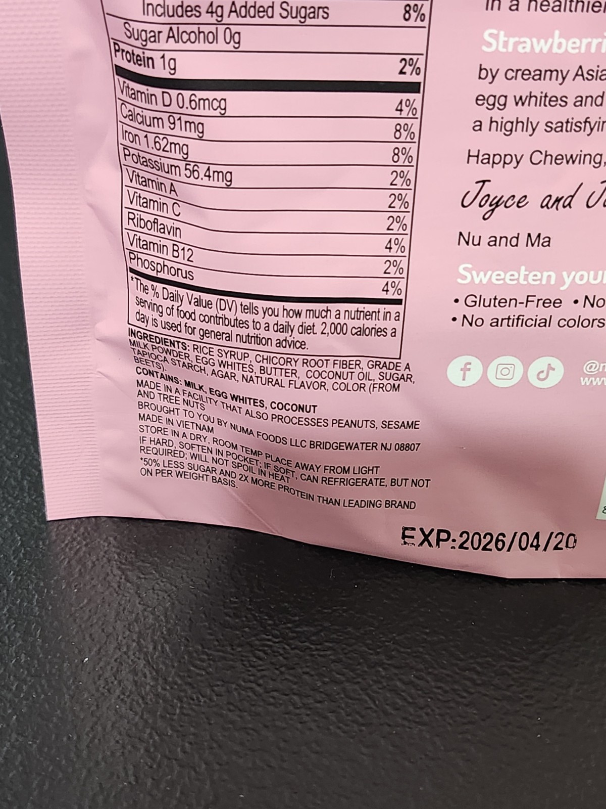 Numa Strawberries N Creme Inspired Taffy Asian Inspired Candy Food Treat New