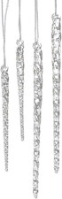 Kurt Adler 3.5-5.5 Inch Clear Glass Icicle Ornament Set of 24 Pieces