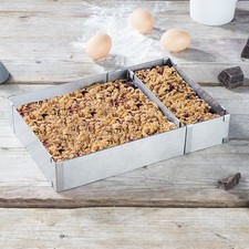 Backrahmen eckig 5 cm hoch stufenlos Edelstahl verstellbar Tortenring Kuchenform