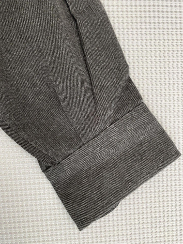 Nautica Shirt Mens 16.5 34/35 Dark Gray Button Up Heather Twill Dressy Casual - Image 3 of 4