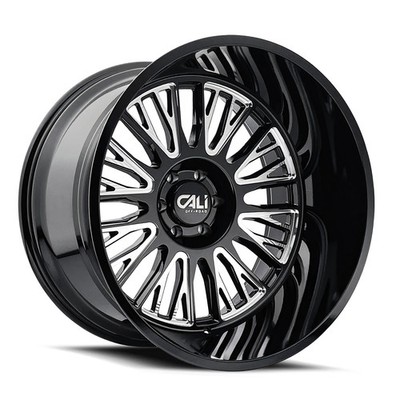 20x10 Cali Off-Road 9116 Vertex Black/Milled Wheels 6x135 (-25mm) Set of 4