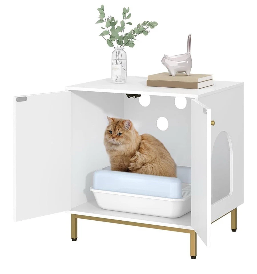 Maison de Toilettes Grands & Petits Chats Meuble de Rangement Litière - Photo 2/4