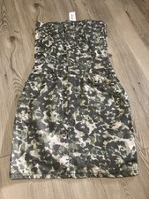 Size 4 Nasty Gal Camo Print Bandeau Mini Dress 