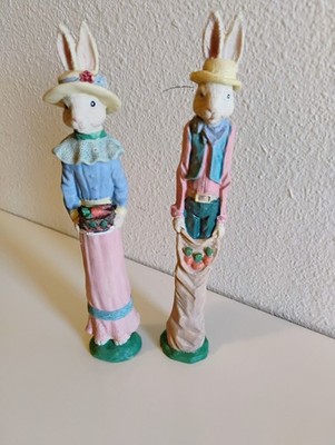 Set Of 2 ,Farmer Bunny Rabbit ,Easter, Spring