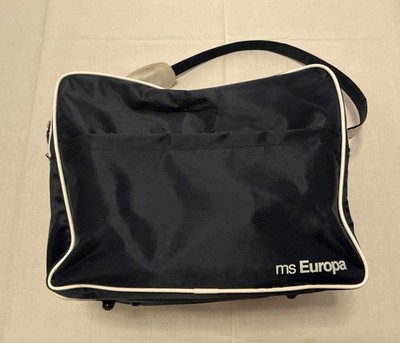 MS Europa Sporttasche Bag Blau Weiss Retro Look  B35 x H 25 x T 20 cm