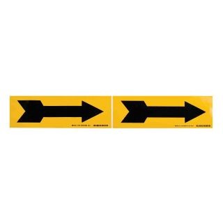 Brady 76507 1/2'' Vinyl Arrow Marker Black On Yellow Self-Sticking