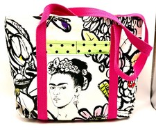 Borsa tote in tessuto colorato, Frida Kahlo, interno Giorno dei Morti, multi tasche