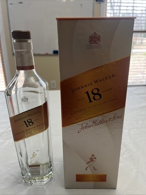 Johnnie Walker 18 Year 750ml Empty Bottle w/ Original Box Blended Scotch Whisky