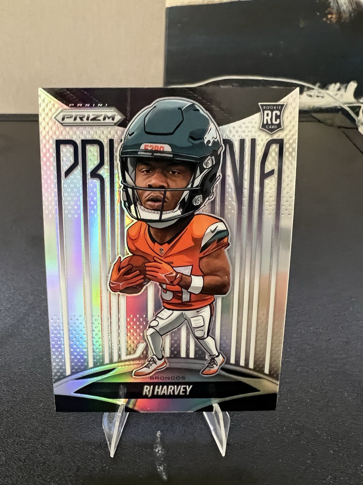 2025 Panini Prizm RJ HARVEY Prizmania Rookie Broncos Silver Prizm SSP