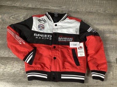 Ring of Fire Boys Racing Jacket Red Black Bahrain GP Bomber Youth Small NWT
