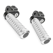 Silver M-Grip Front 1" Extended Foot Pegs For Kawasaki Ninja ZX-25R 21 22 23 24