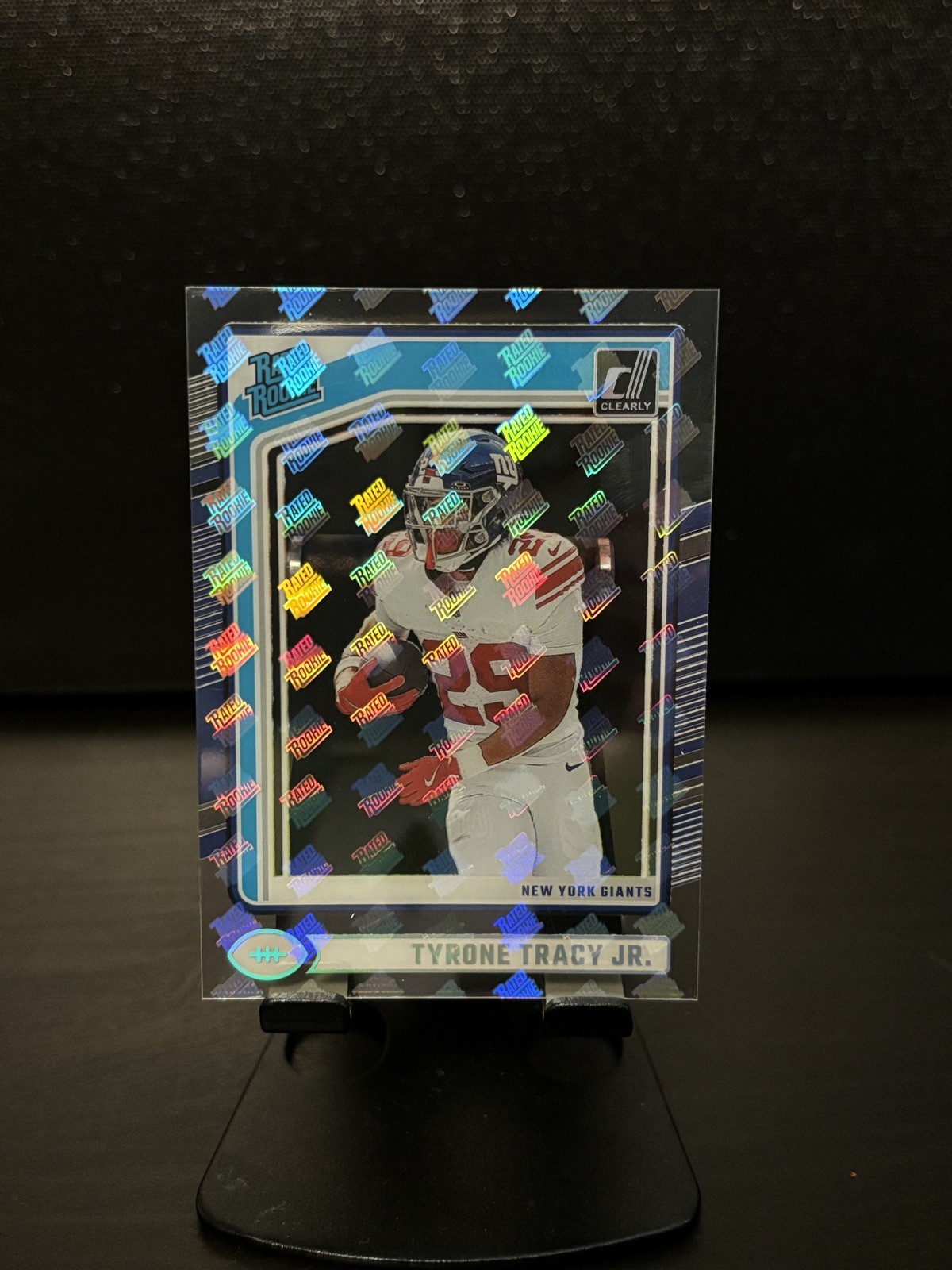 Tyrone Tracy Jr. 2024 Clearly Donruss Rated Rookie Logo Mosaics #100 RC SP
