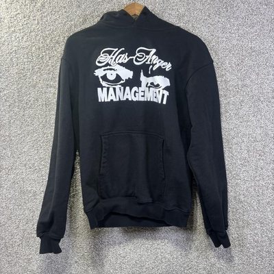 #ad Ideologie Hoodie Mens Large Black Has Anger Management Graphic Sweatshirt Funny $34.99