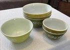 Vintage Pyrex Spring BlossomNesting Mixing Bowl Set Green 6 Bowls