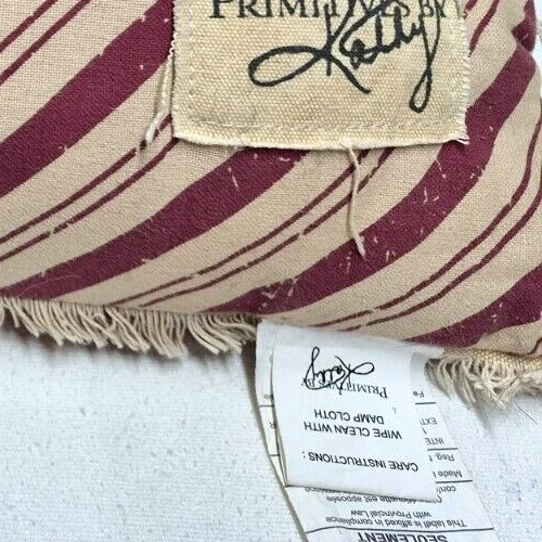 Primitives By Kathy "Believe" Pillow Red & White Candystripe 22"x14"USED - Image 3 of 4