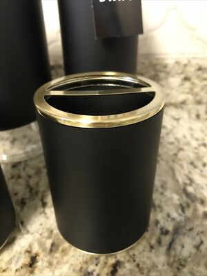 DKNY Bathroom Accessories Set, 4 Piece Black & Gold | eBay