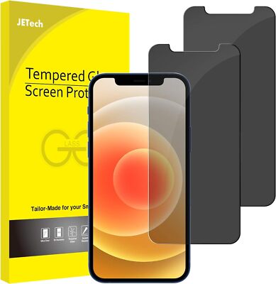 JETech Sichtschutz fur iPhone 12/12 Pro 6,1 Zoll Anti-Spähen Privatsphäre 0,33mm