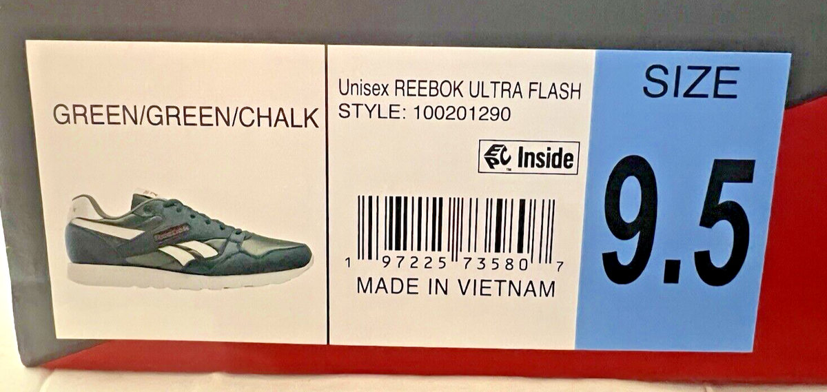 NEW Reebok Ultra Flash Shoes MENS Green Green Chalk Lace Up Sneakers‎ SIZE 8 REEBOK ULTRA FLASH MENS SIZE 11 Color Green Chalk New! | eBay main image 3