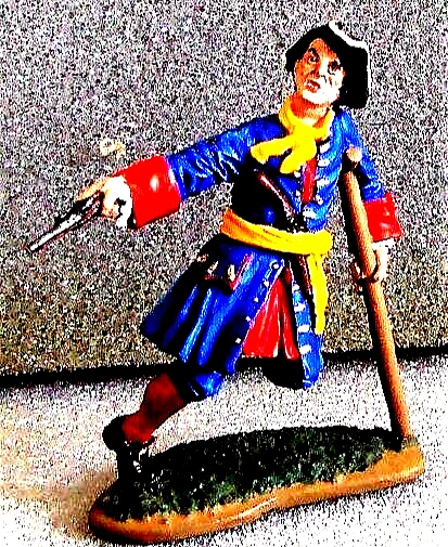 La figurine en métal du Marin français au garde à vous par GM au 1/32e
