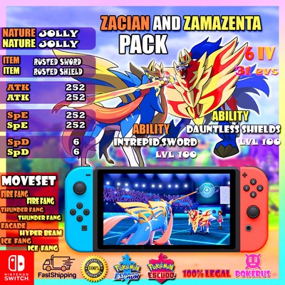 Zacian Zamazenta 2 x 1 pack Pokemon Sword Shield / 6IV Max EVs / best nature pvp | eBay