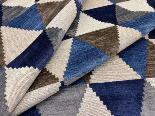 Clarence House Modern Geometric Chenille Fabric- Bodrum / Midnight 4 yds 1900503 - Picture 1 of 4