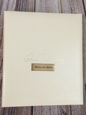 Vintage C.R. Gibson Floral Embossed Cream Personalized Our Wedding Album Photo