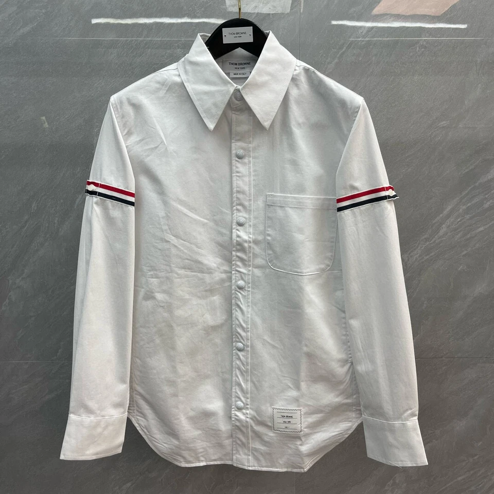 Camisa Cárdigan Thom Browne Hombre/Mujer Primavera Manga Doble Rayas Manga Larga Foto 3 de 4